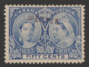 CANADA 1897 QV Jubilee 50c pale ultramarine SPECIMEN. SCARCE!