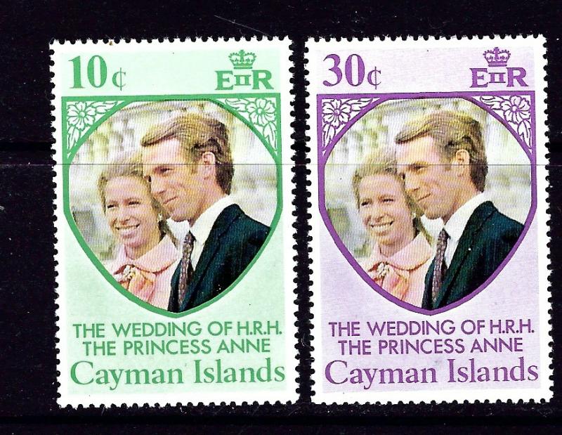 Cayman Is 320-21 MNH 1973 Princess Anne Wedding