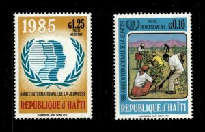 Haiti 1986 - International Youth Year, Forestry - Set of 2v - Sc 830, 834 - MNH