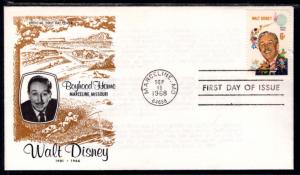 US 1355 Walt Disney 1st Marceline U/A FDC