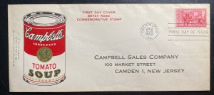 1952 Philadelphia PA USA Advertising Cover to Camden NJ Campbell’s Soup