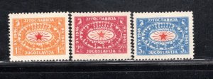 YUGOSLAVIA SC# 199-201 FVF/MNG