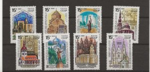 Russia 1990 Historic Monuments set of 8 sg.6165-72  MNH