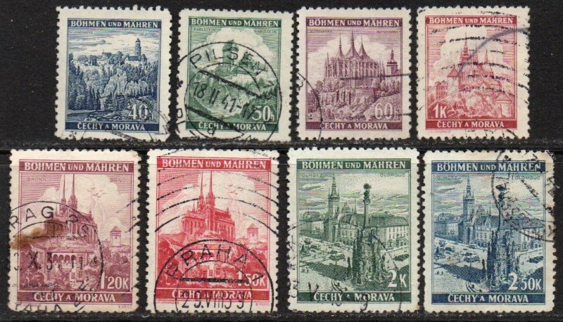 Czechoslovakia - Bohemia and Moravia Sc #27-34 Used