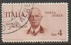 ITALY C75, 4L BIRTHDAY ANNIV OF KING & FLIGHT ROME-MOGADISCIO. USED. VF. (1462)