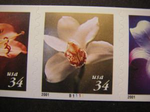 Scott 3478-81 or 3481a, 34c Flowers, PNC5 #B1111, MNH Coil Beauty