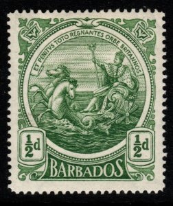 BARBADOS SG182 1916 ½d GREEN MTD MINT