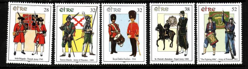 Ireland-Sc#968-72-unused NH set-Military-Uniforms-Irish Soldiers-1995-