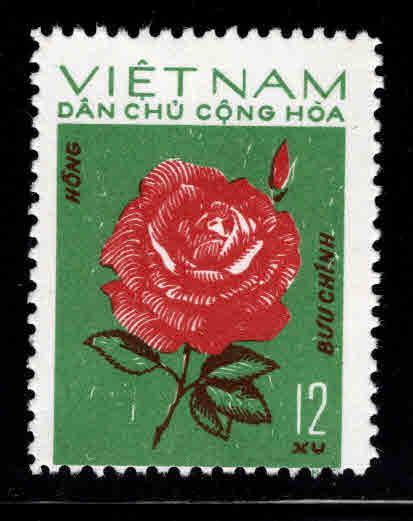 North Viet Nam Scott 720 Rose Flower stamp No Gum As Issued NGAI