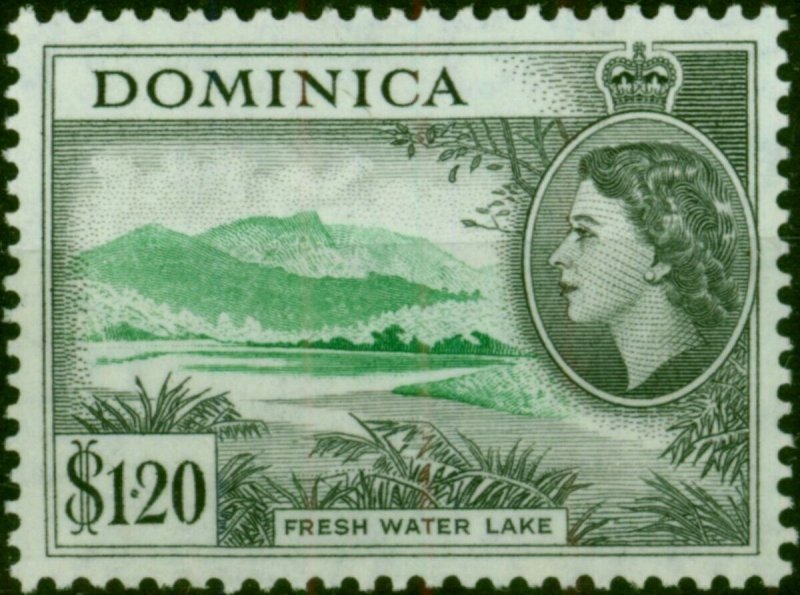 Dominica 1954 $1.20 Emerald & Black SG157 Fine MNH