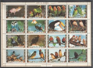 O0596 Umm-Al-Qiwain Fauna Exotic Birds Parrots Toucans 1Sh Mnh