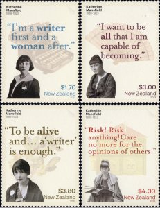 New Zealand 2023 MNH Stamps Scott 3059-3062 Katherine Mansfield Writer Literatur