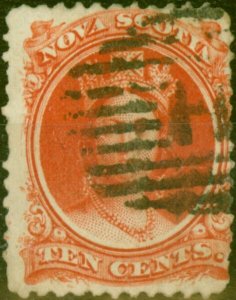 Nova Scotia 1860 10c Scarlet SG16 Good Used