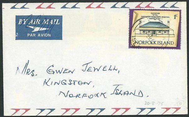 NORFOLK IS 1975 1c local rate cover........................................41237