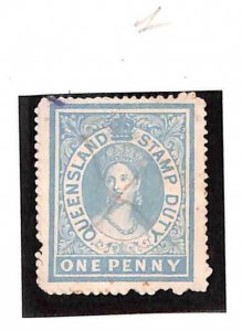 76674 -  AUSTRALIA Queensland -  Used REVENUE  STAMP - Barefoot # 1