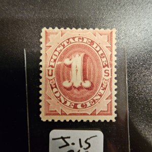 US J15 Postage due 1cent Mint O.G. Never hinged VF-OG-NH CSV 190.00