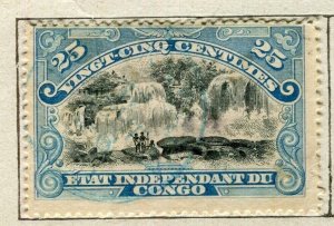 BELGIUM CONGO; 1900 early pictorial issue fine used 25c. value