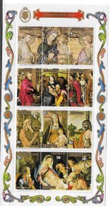 Aitutaki 1975 Christmas Madonna and child Sheet Sc 117-120 MNH C10