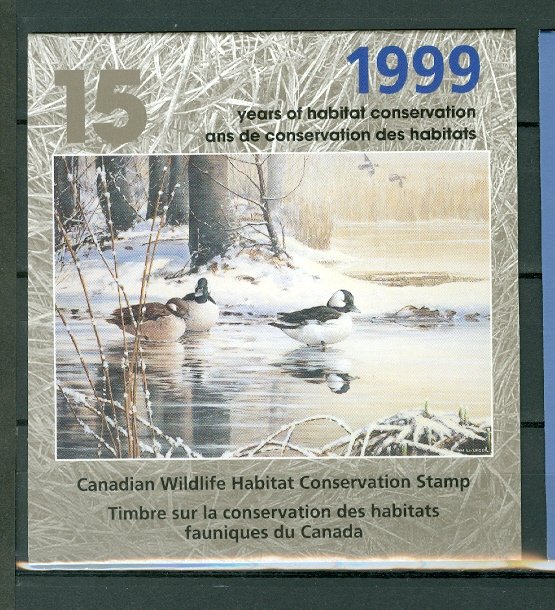 CANADA 1999 DUCKS WILDLIFE CONSERV  #FWH15(VAN DAM) SHEET & FOLDER...$25.00