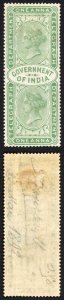 India Telegraph T32 1a Green Wmk T25 M/M (creased and grubby on reverse) Cat 28