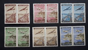 YUGOSLAVIA 1947 - AIRMAIL Landscapes ** MNH SET in pairs