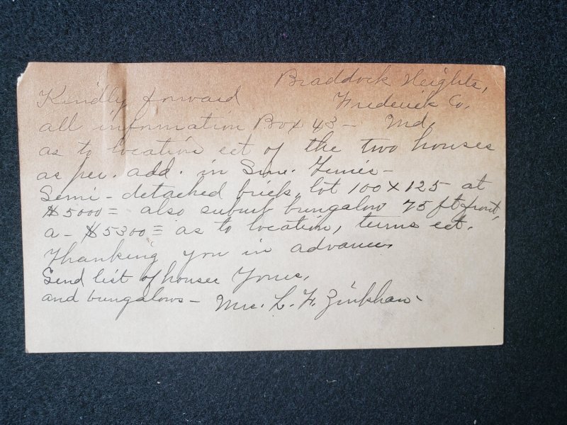 UX27. Jefferson, 1 cent, US Postal Cards.  Cancelled.VF cond.