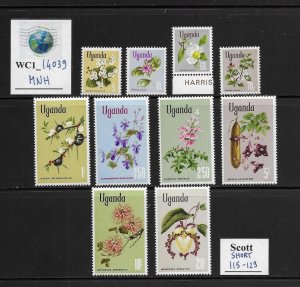 WC1_14039. BRITISH COL.: UGANDA. Beautiful 1969 short set. Scott 115-129. MNH
