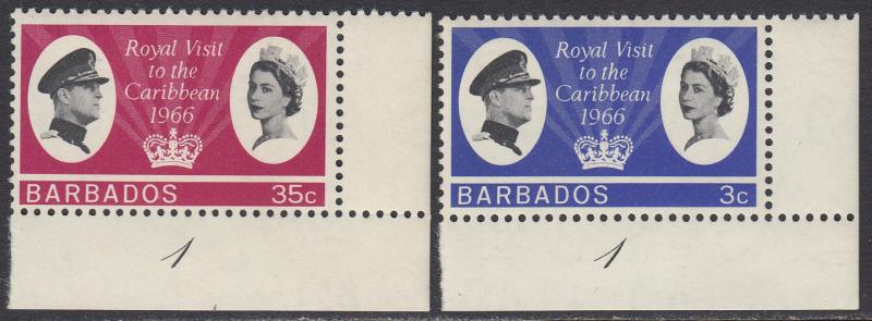 Barbados 285-6 MNH - Royal Visit