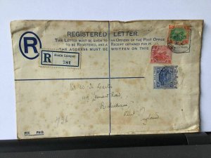 Kuala Lumpur 1914 to England Registered stamps cover Ref R28286