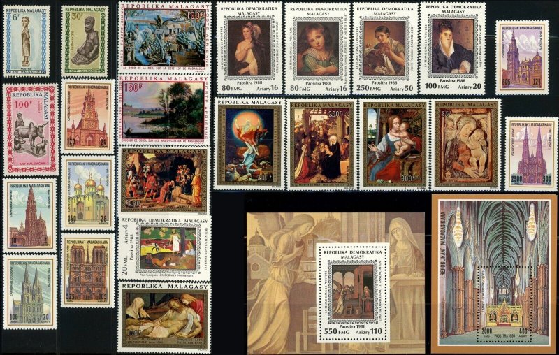 Malagasy Republic Paintings Art Christianity Postage Africa Stamp Collection