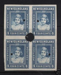 Newfoundland #256i XF/NH Imperf Security Punches Block