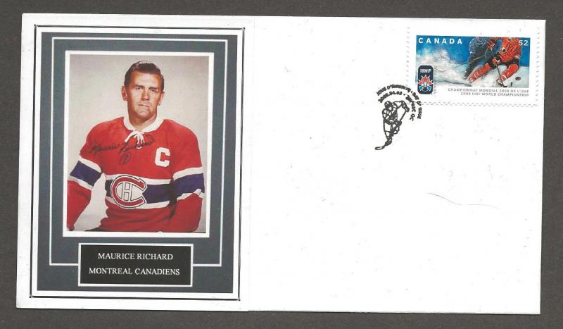 Canada Post Montreal Canadiens Maurice Richard Signed-Year 2008-HOCKEY FDC #2265