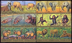 Guinea - 1977 six strips of 3 African animals #C137-42 cv $ 36.75 Lot # 160