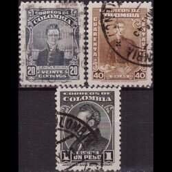 COLOMBIA 1940 - Scott# 490-2 Famous Persons 20c-1p Used