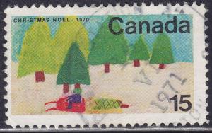 Canada 530 USED 1970 Snowmobile And Trees 15¢