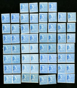 US Stamps # 845 VF OG NH Lot of 60 in Singles & Pairs Catalog Value $300.00