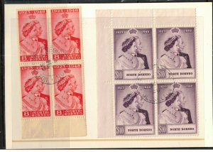 North Borneo #238 - #239 Very Fine Used Set In Blocks