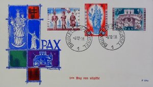1958 Belgium Lady of Peace and Pax FDC Semi-Postal Stamps Cover X860-