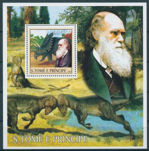 Sao Tome & Principe 2003 MNH Dinosaurs Stamps Charles Darwin Famous People 1v SS