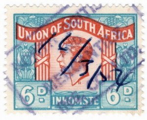 (I.B) South Africa Revenue : Duty Stamp 6d (language error)
