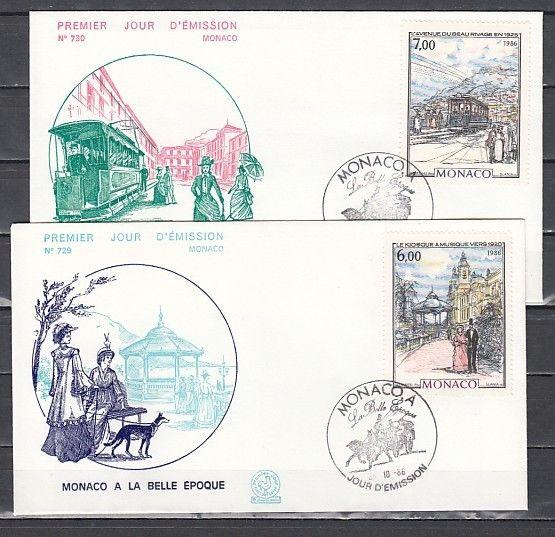 Monaco, Scott cat. 1546-1547. Bandstand and Trolley. 2 First day covers. ^