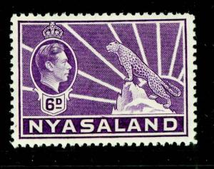 NYASALAND PROTECTORATE SG136, 6d violet, LH MINT.