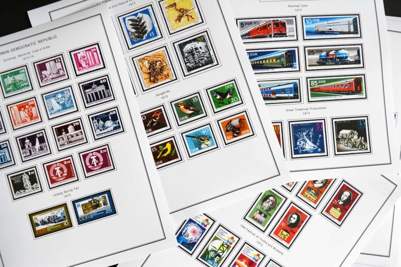 COLOR PRINTED EAST GERMANY DDR/GDR 1949-1990 STAMP ALBUM PAGES (334 ill. pages)