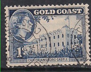 Gold Coast 1952 - 54 QE2 1d Blue SG 154 used ( F1247 )