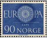 Norway Mint NK 490 C.E.P.T.- Wheel 90 Øre Prussian blue