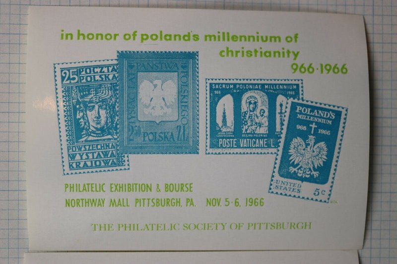 Poland Millennium Christianity 1966 Pittsburgh Stamp Expo Philatelic Ad Souvenir