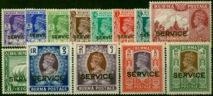 Burma 1939 Set of 13 SG015-027 Fine LMM