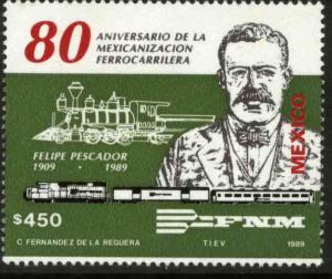 MEXICO 1638 80th Anniv Nationalization of Railway System MNH