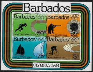 Barbados #626a MNH Souvenir Sheet - Los Angeles Summer Olympics