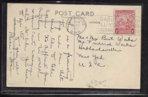 BARBADOS (P2201B) 1937 1D SEAHORSE ON PPC TO USA